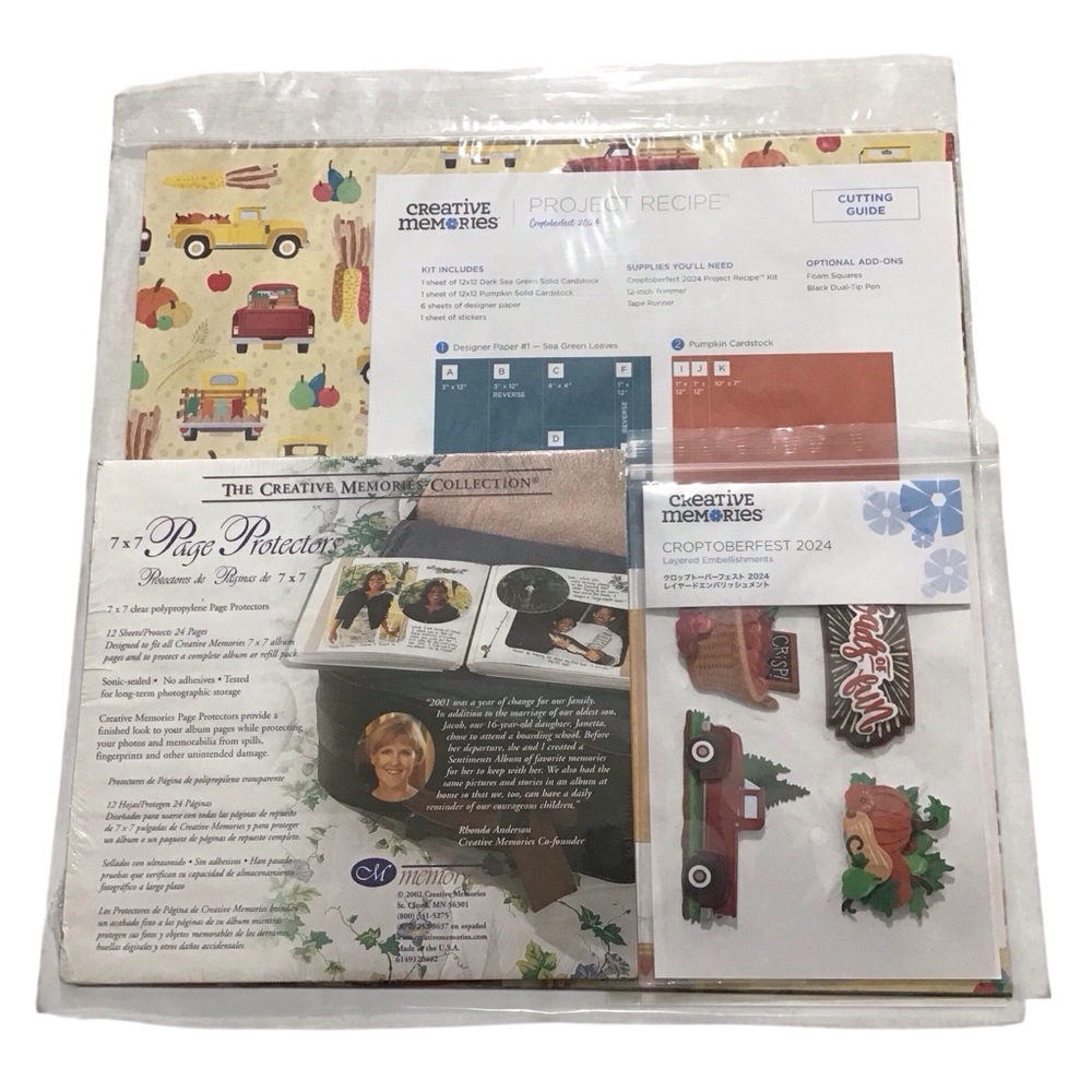 Creative Memories Paper Craft Junk Journals Trucks Pumpkins Embellishment Sealed